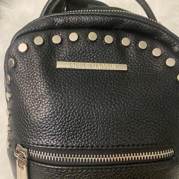 Steve Madden backpack black with silver studs. - Picture 6 of 10